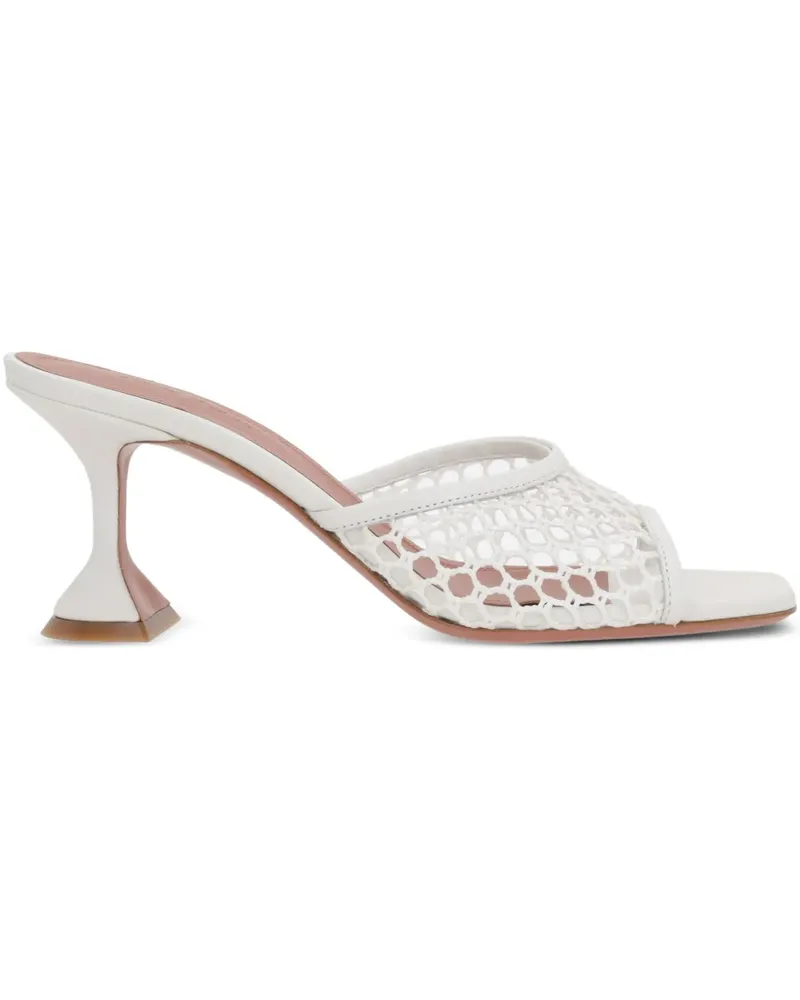 Amina Muaddi Lupita Mules 70mm - Weiß Weiß