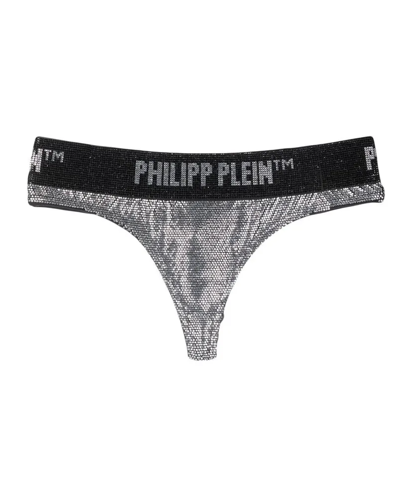 Philipp Plein String mit Kristallen - Silber Silber