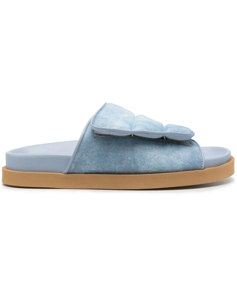 Gia Borghini Pantoletten mit Camouflage-Print - Blau Blau
