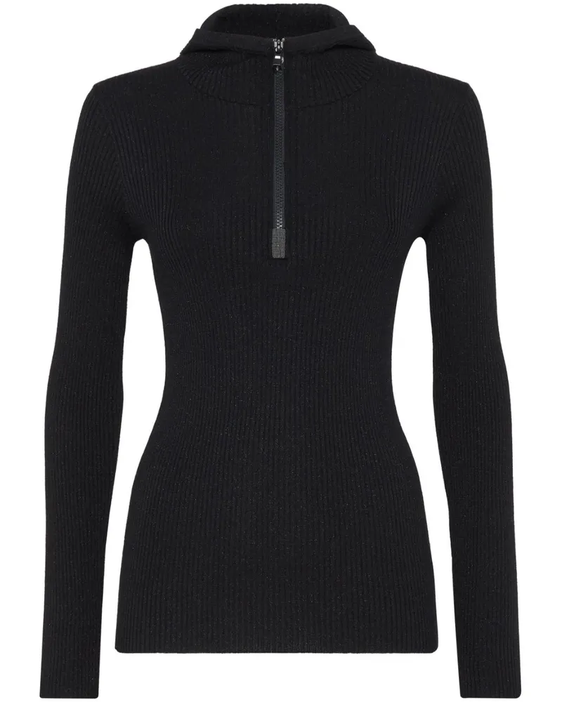 Brunello Cucinelli Gerippter Strickpullover - Schwarz Schwarz