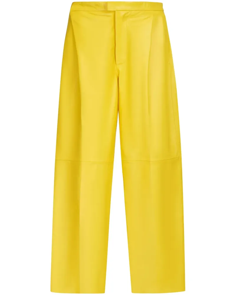 Marni Hose aus Leder - Gelb Gelb