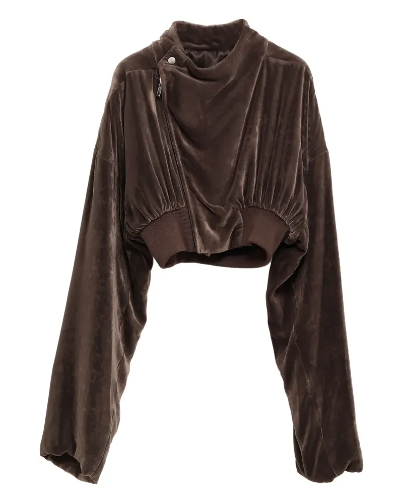Rick Owens Cropped-Samtjacke mit Reißverschluss - Braun Braun