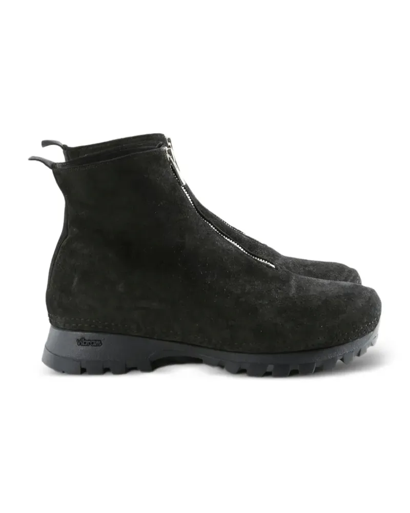 GUIDI Wildlederstiefel mit Reißverschluss - Schwarz Schwarz
