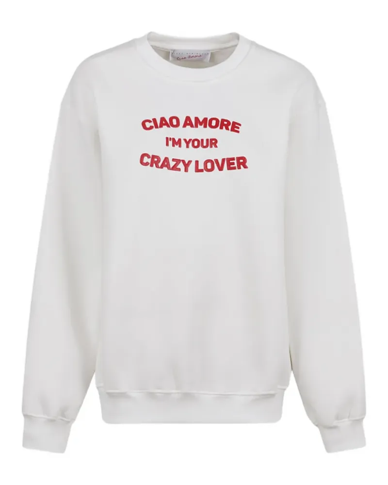 Giada Benincasa I Your Crazy Lover Sweatshirt mit rundem Ausschnitt - Weiß Weiß