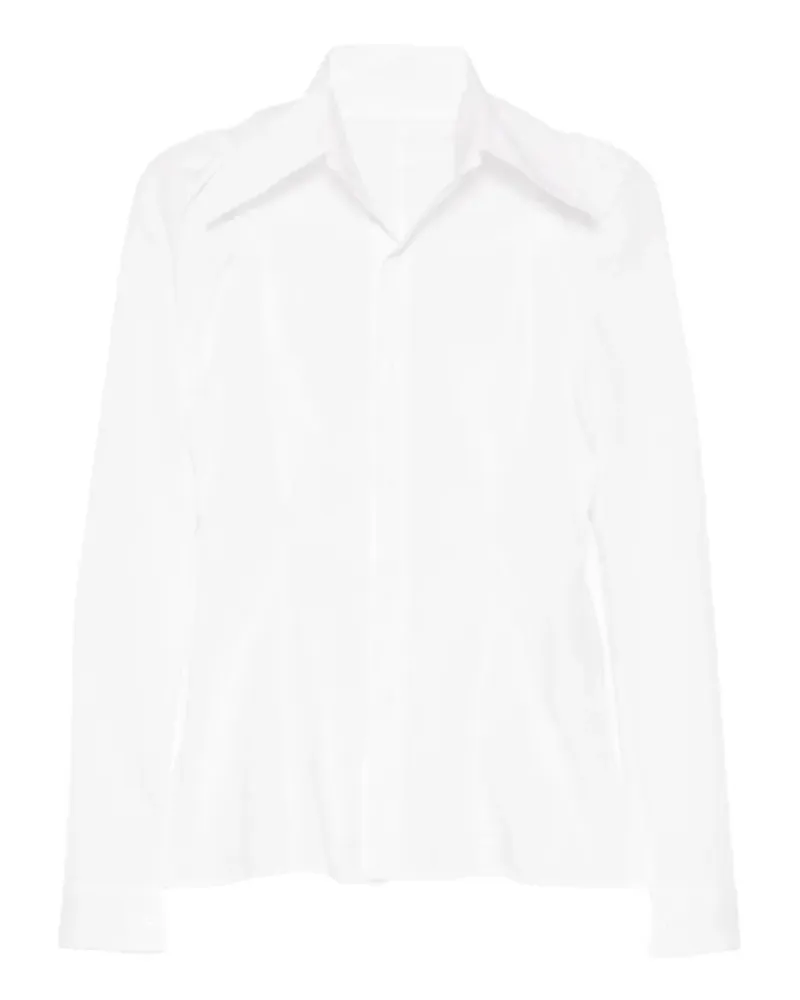 Yohji Yamamoto Popeline-Hemd mit Puffärmeln - Weiß Weiß