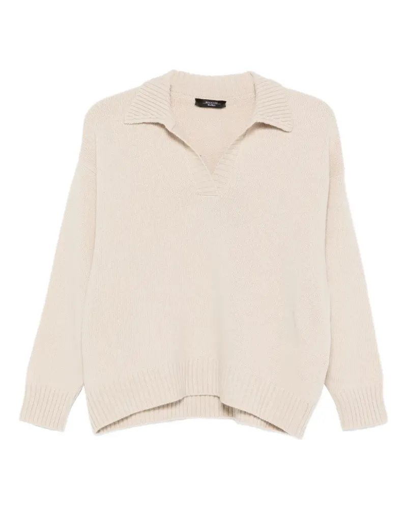 Max Mara Pullover mit V-Ausschnitt - Nude Nude