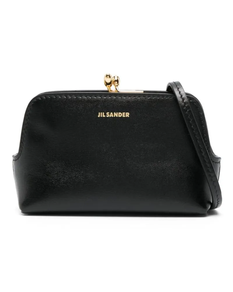 Jil Sander Umhängetasche mit Logo-Print - Schwarz Schwarz