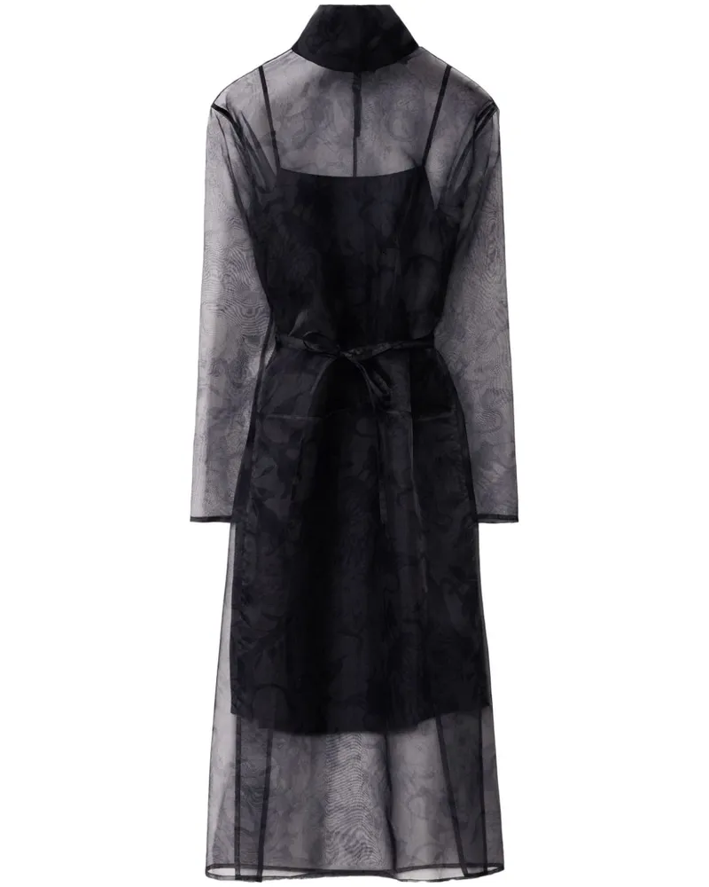 Fabiana Filippi Midikleid aus Seide mit Print - Schwarz Schwarz