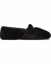 Prada Shearling-Slipper Schwarz