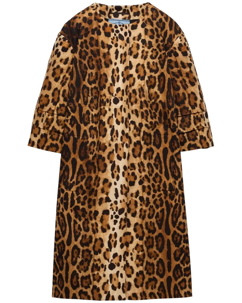 Prada Mantel mit Animal-Print - Braun Braun