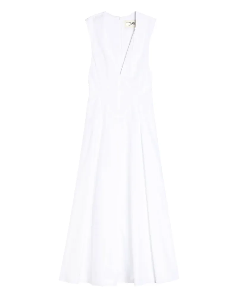 TOVE Anisa V-neck midi dress - Weiß Weiß