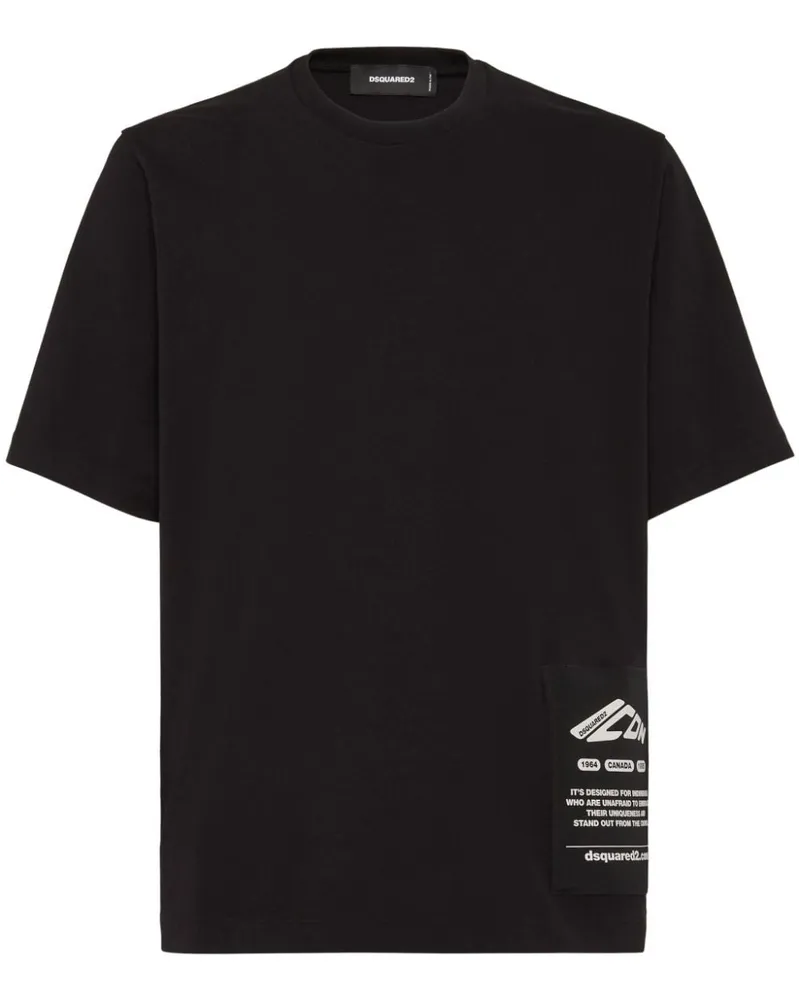Dsquared2 T-Shirt mit grafischem Print - Schwarz Schwarz