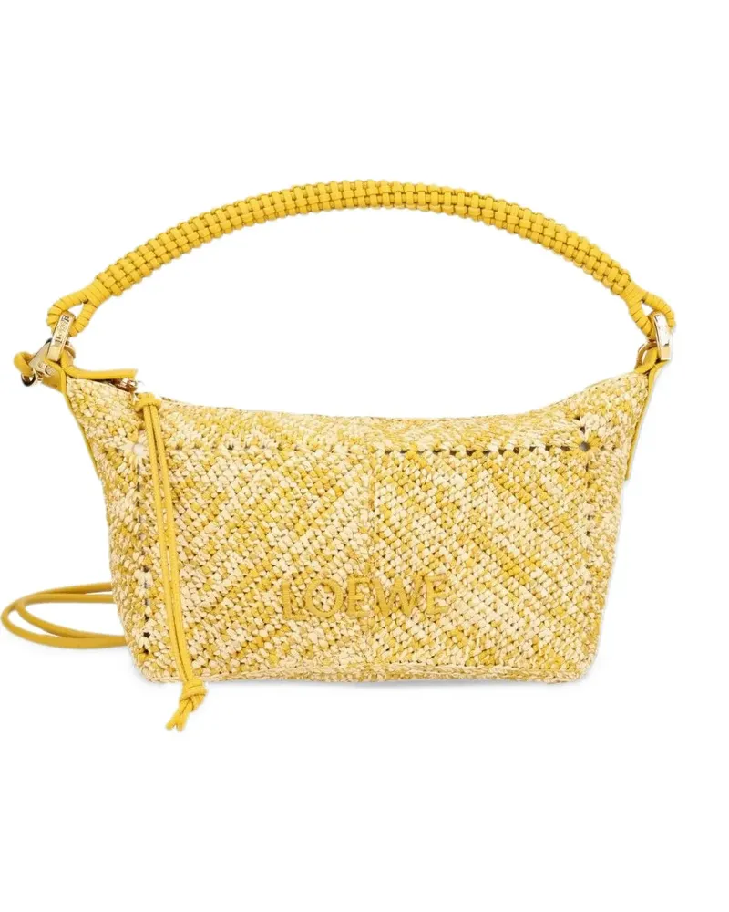 Loewe Cala Mini-Tasche aus meliertem Raffiabast - Gelb Gelb