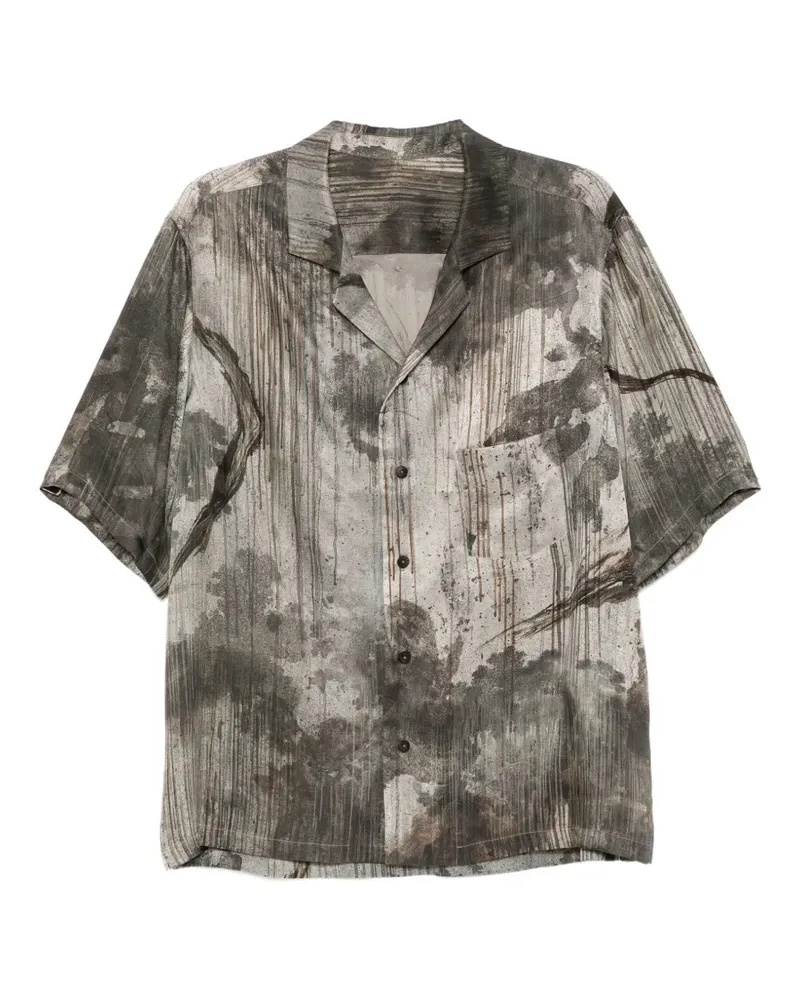 Ziggy Chen printed silk shirt - Grau Grau