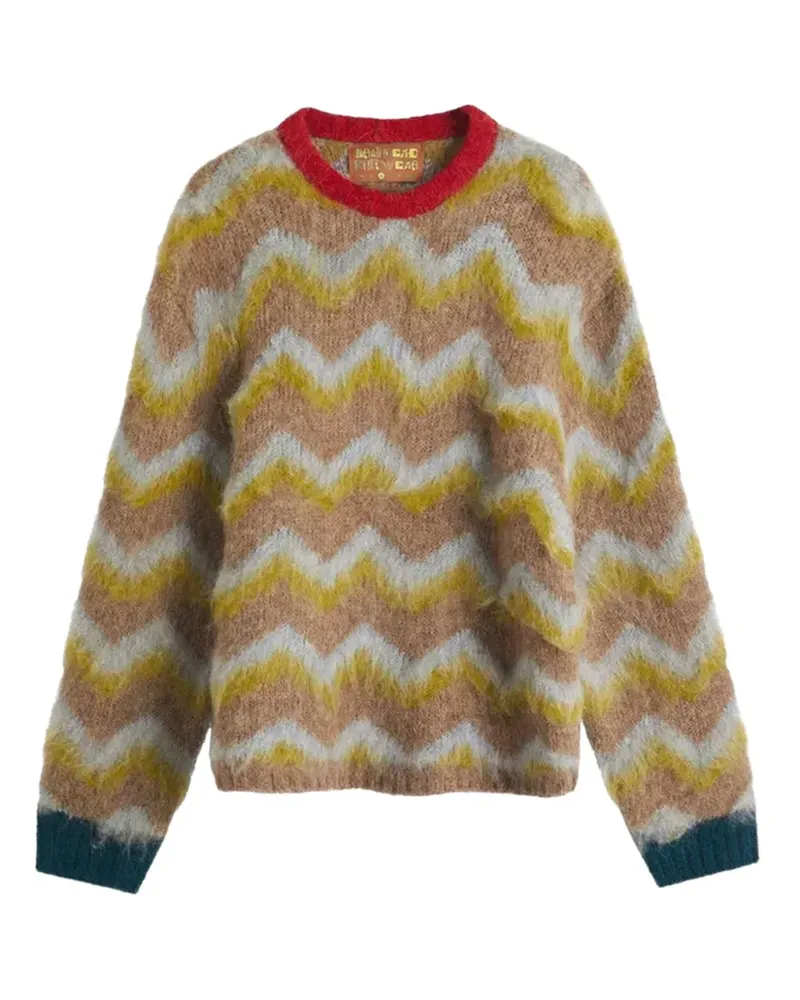 Brain Dead Pullover mit Zickzackmuster - Braun Braun