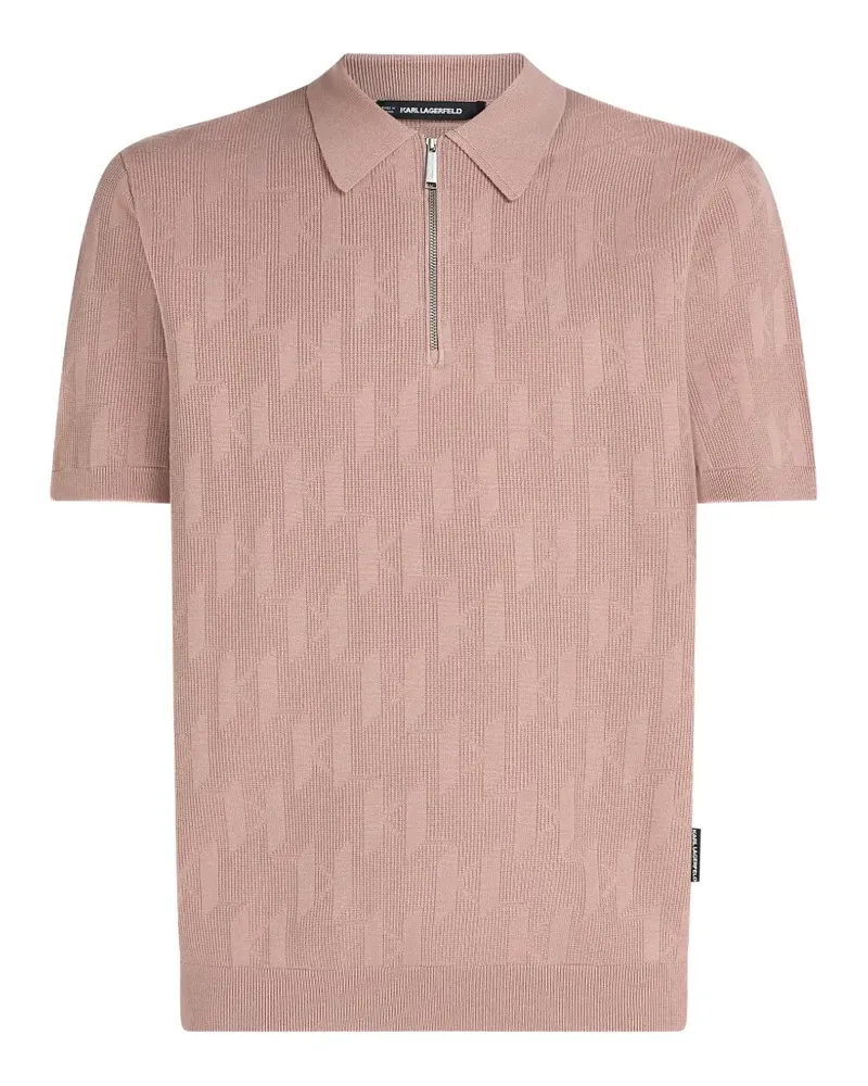 Karl Lagerfeld monogram-pattern polo shirt - Rosa Rosa