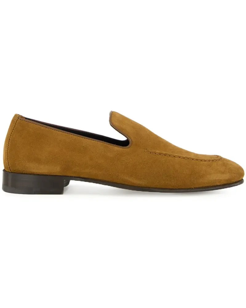 Manolo Blahnik Loafer aus Wildleder mit Ziernähten - Braun Braun
