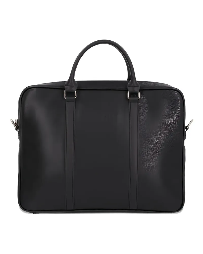 Longchamp Le Foulonné textured top handle laptop bag - Schwarz Schwarz