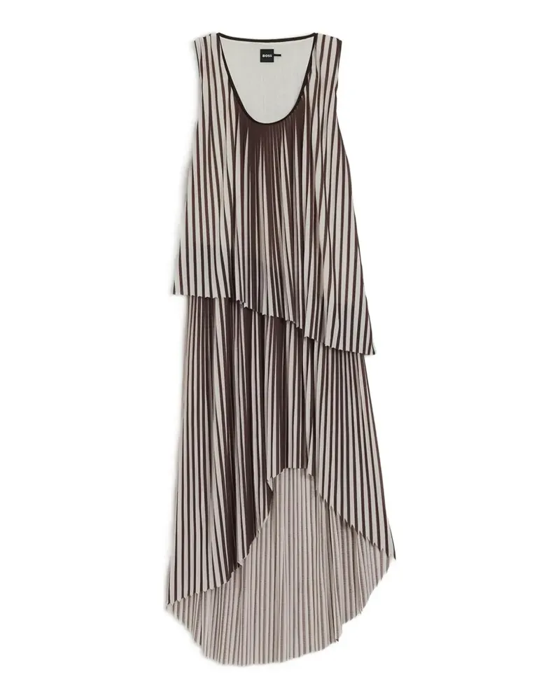 HUGO BOSS striped pleated dress - Braun Braun