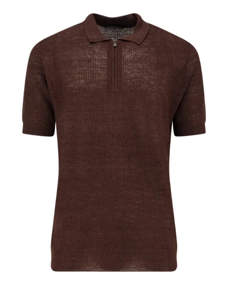 Corneliani Poloshirt mit Reißverschluss - Braun Braun