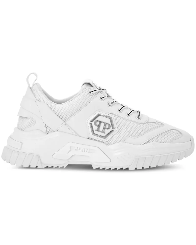 Philipp Plein Predator Sneakers mit Logo-Schild - Weiß Weiß