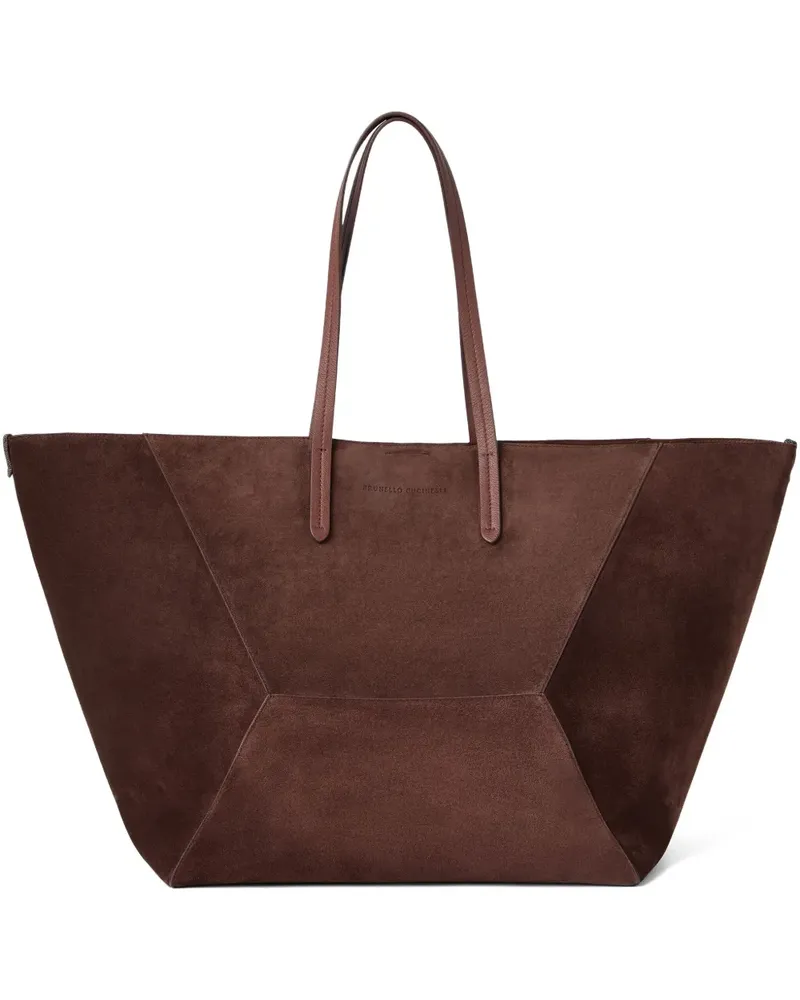 Brunello Cucinelli Duo Tote Bag aus Wildleder - Rot Rot
