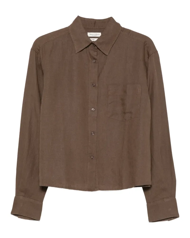 Marc O'Polo chest-pocket linen shirt - Braun Braun