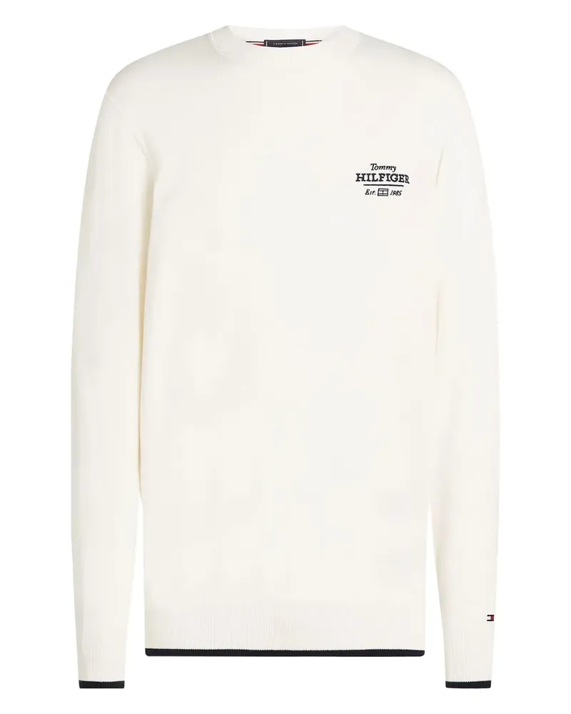 Tommy Hilfiger Pullover mit Logo-Stickerei - Weiß Weiß