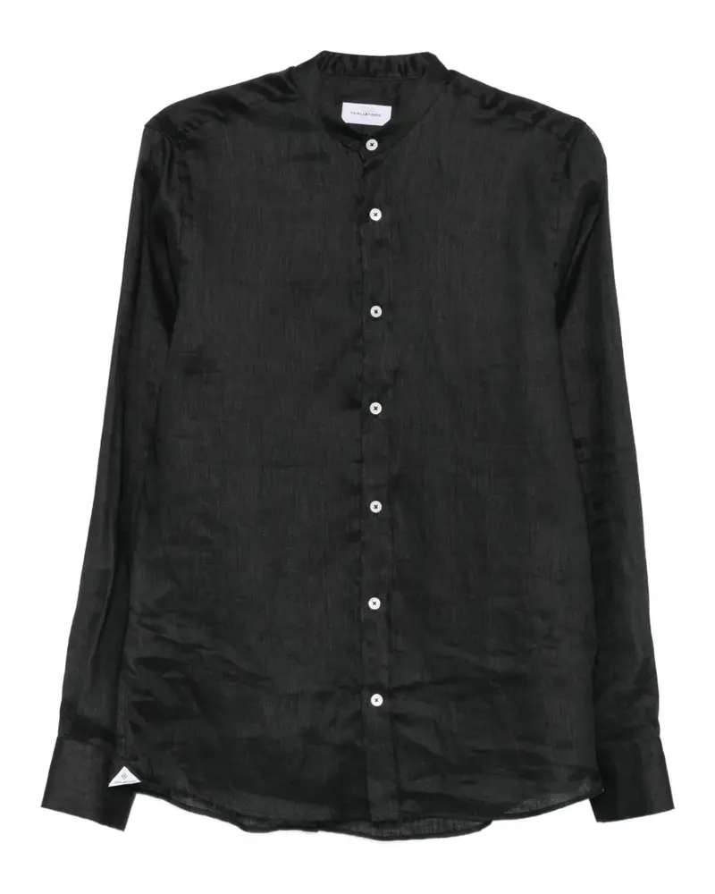 Tagliatore Cannes band-collar long-sleeve shirt - Schwarz Schwarz