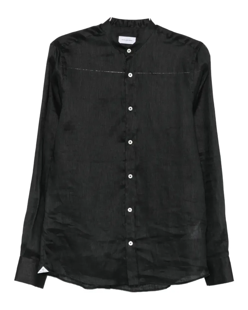 Tagliatore Cannes band-collar long-sleeve shirt - Schwarz Schwarz