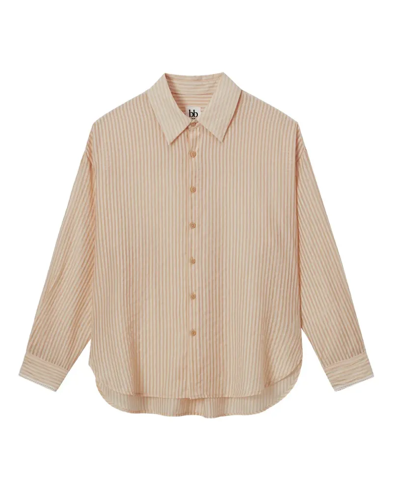 b+ab striped-pattern long-sleeve shirt - Nude Nude