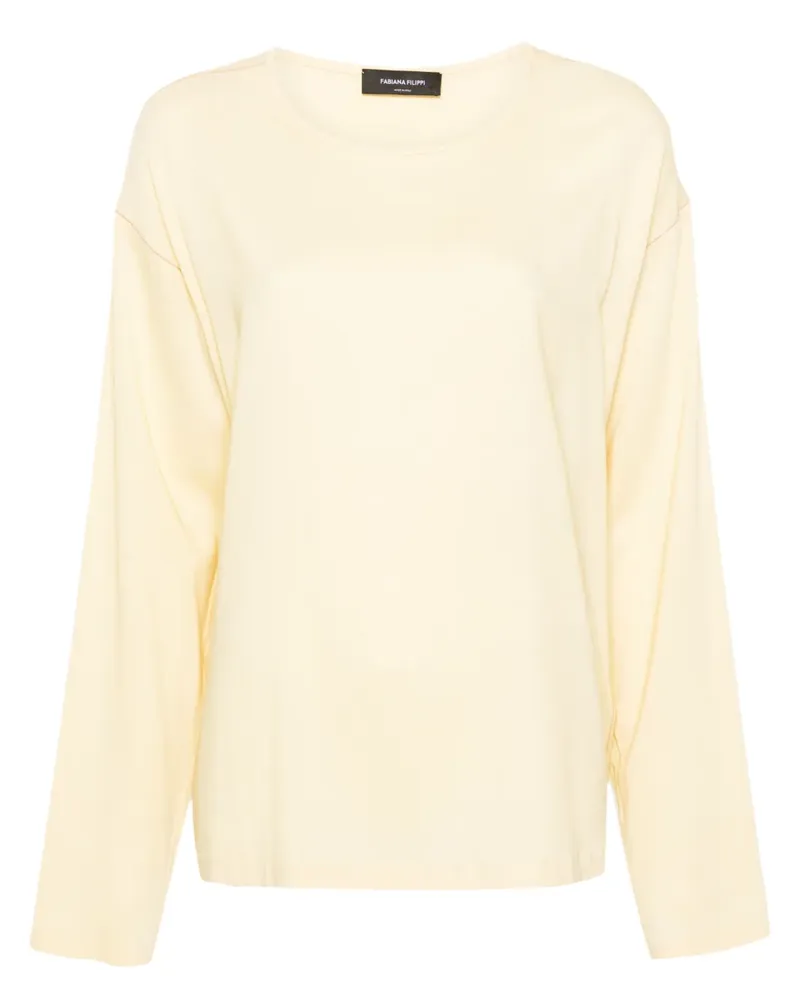 Fabiana Filippi T-Shirt mit Perlen - Gelb Gelb