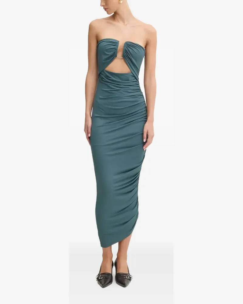 Aniye By Gerafftes Jett Midikleid - Grün Grün