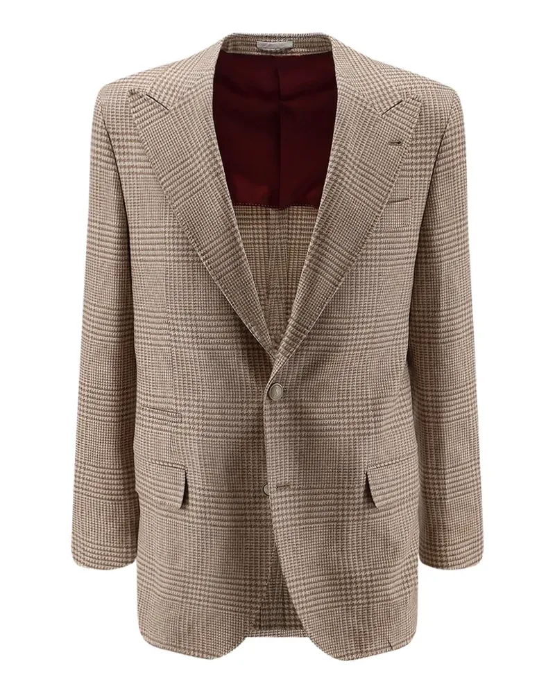 Brunello Cucinelli check-pattern blazer - Nude Nude