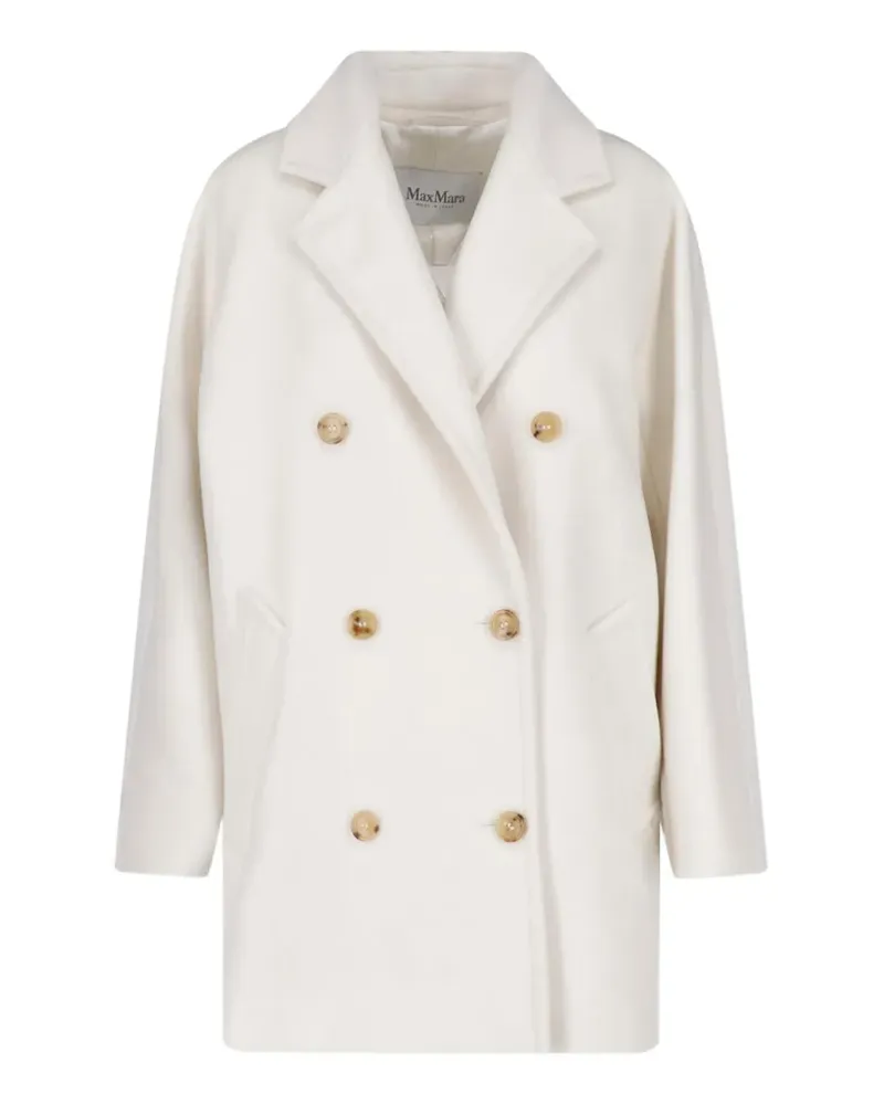 Max Mara Cabanjacke mit fallendem Revers - Weiß Weiß