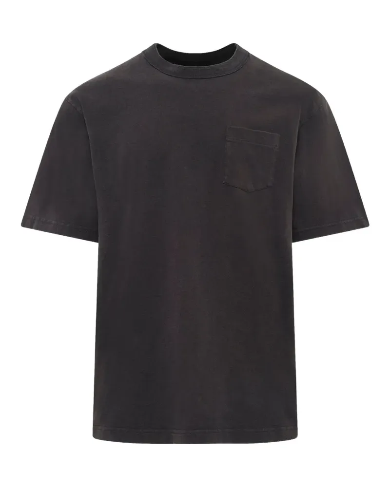 Sacai chest-pocket cotton T-shirt - Schwarz Schwarz