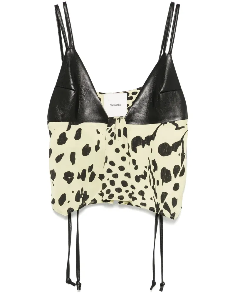 Nanushka Oberteil mit Animal-Print - Schwarz Schwarz