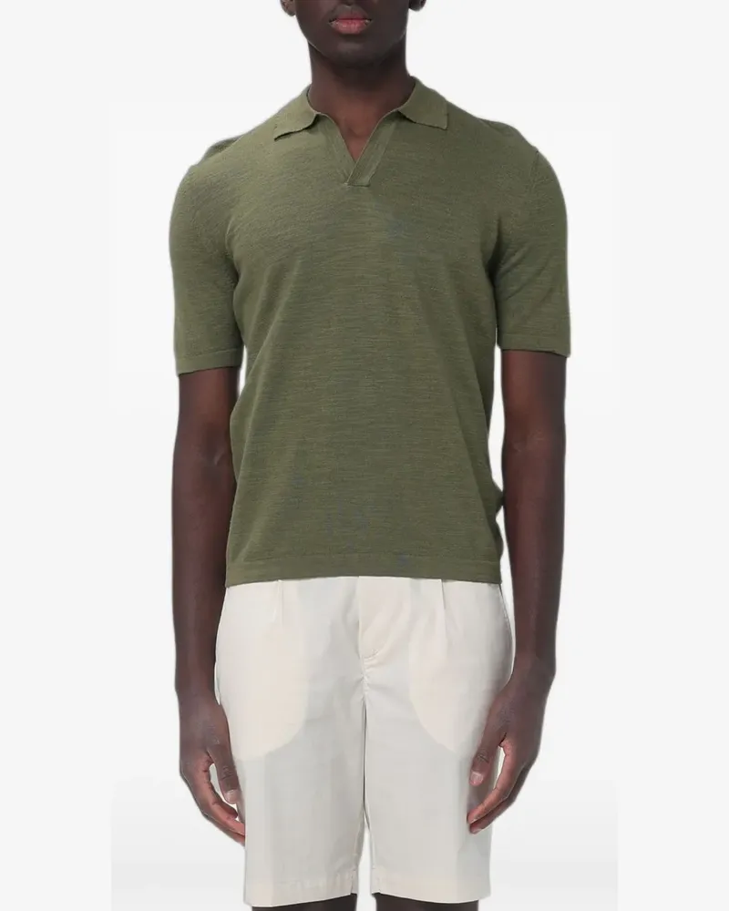 Brooksfield Poloshirt mit offenem Kragen - Grün Grün