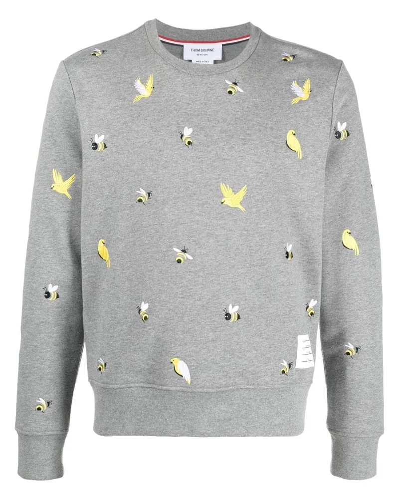 Thom Browne Sweatshirt mit Stickerei Grau