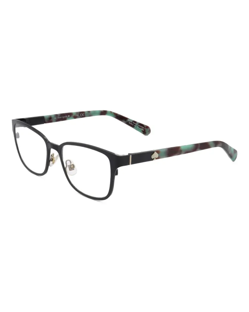 Kate Spade Eckige Brille mit Logo-Schild - Schwarz Schwarz