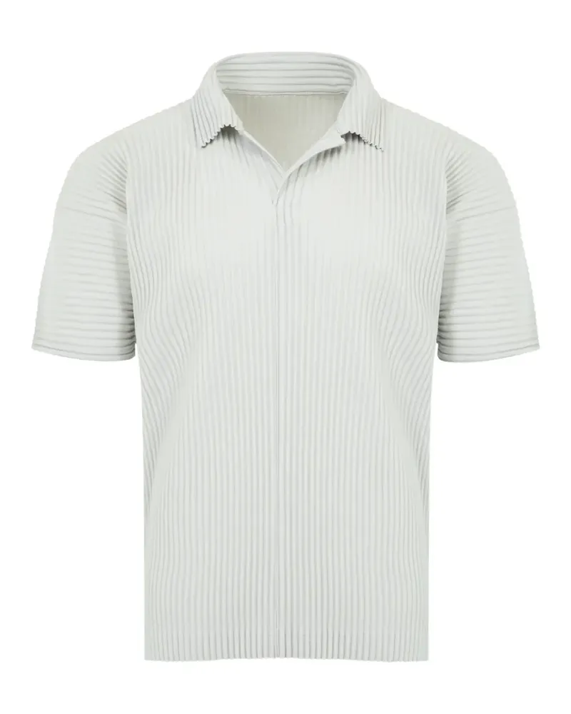 Issey Miyake plissé-effect polo shirt - Weiß Weiß