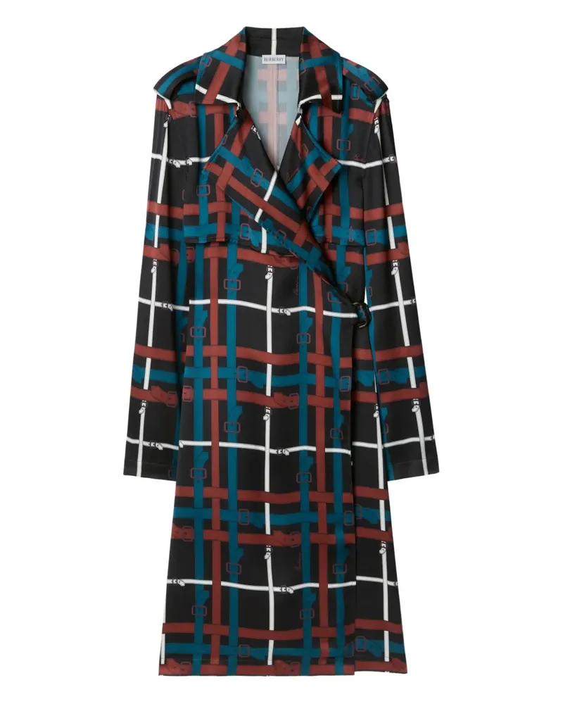 Burberry belted checked midi dress - Schwarz Schwarz