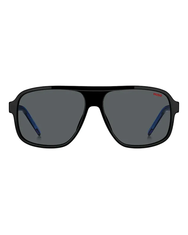 HUGO BOSS Sonnenbrille mit eckigem Gestell - Schwarz Schwarz