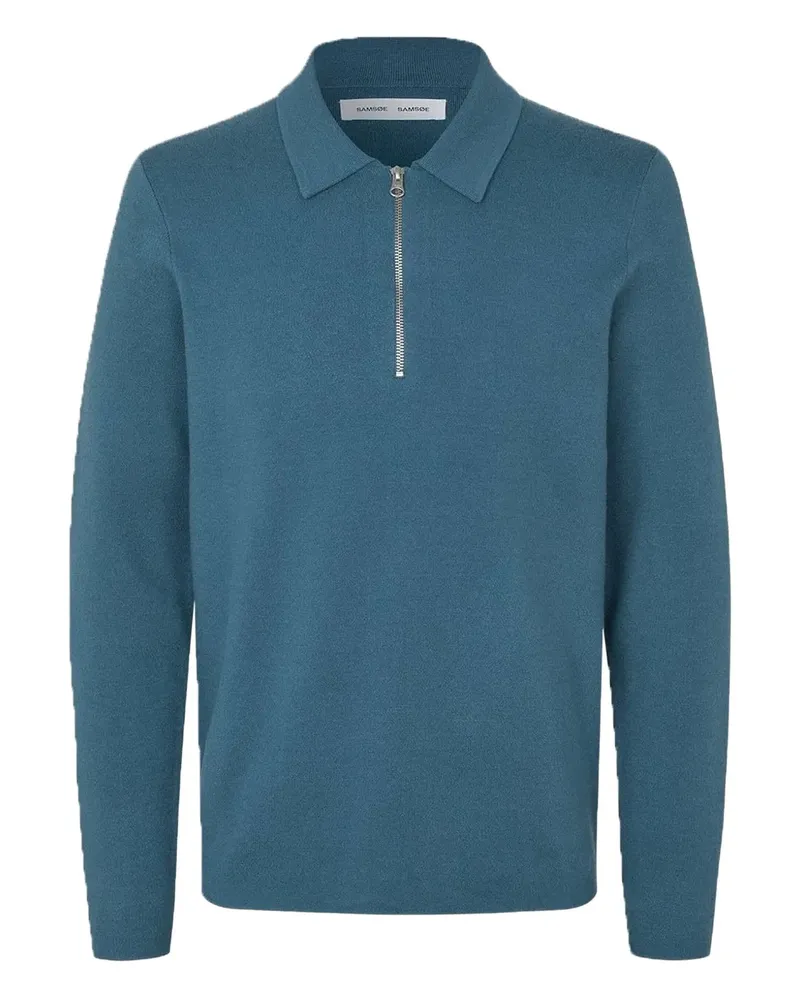 Samsøe & Samsøe Poloshirt mit Reißverschluss - Blau Blau