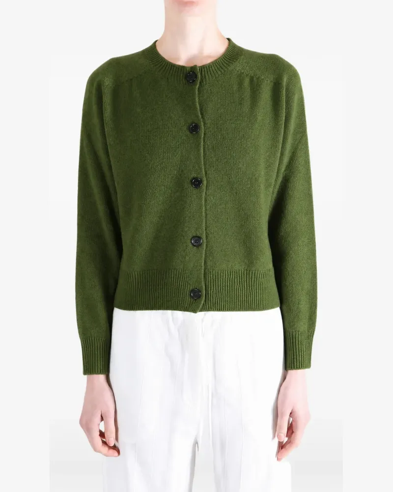 Margaret Howell crew-neck button-up cardigan - Grün Grün