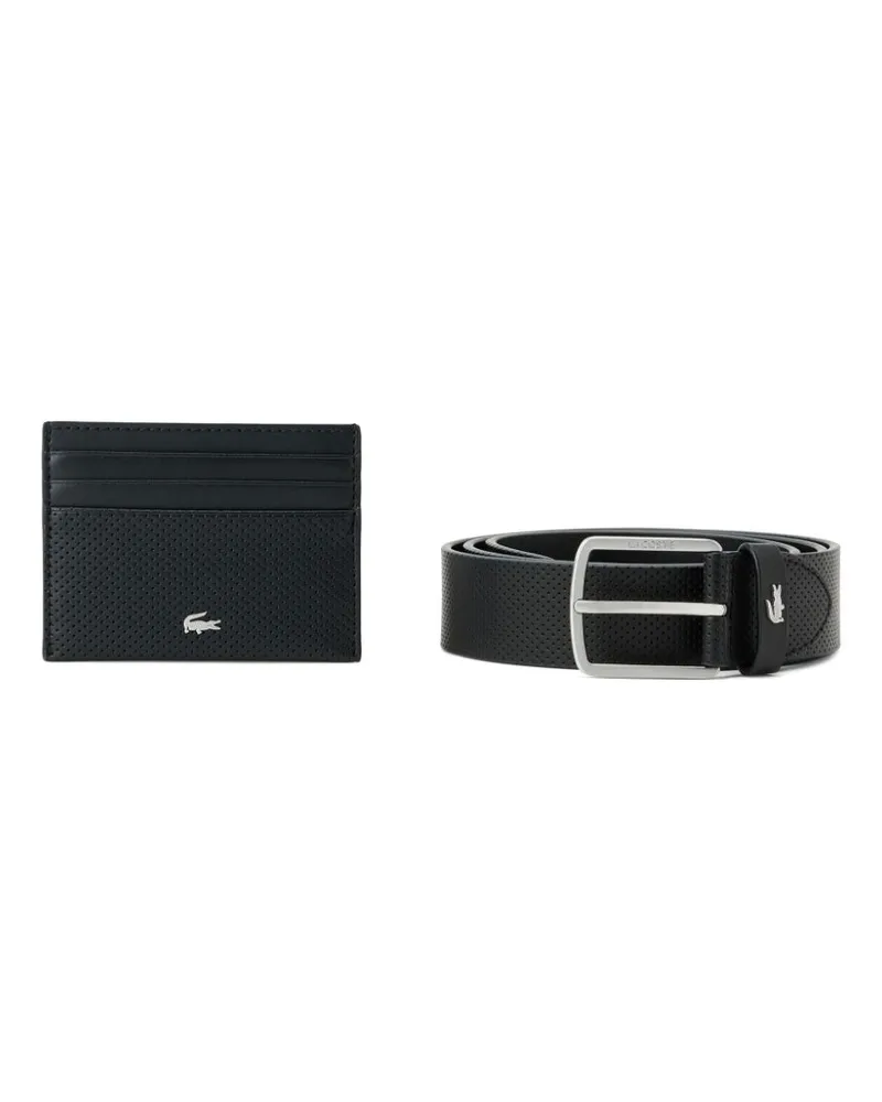 Lacoste Set aus Gürtel und Kartenetui - Schwarz Schwarz