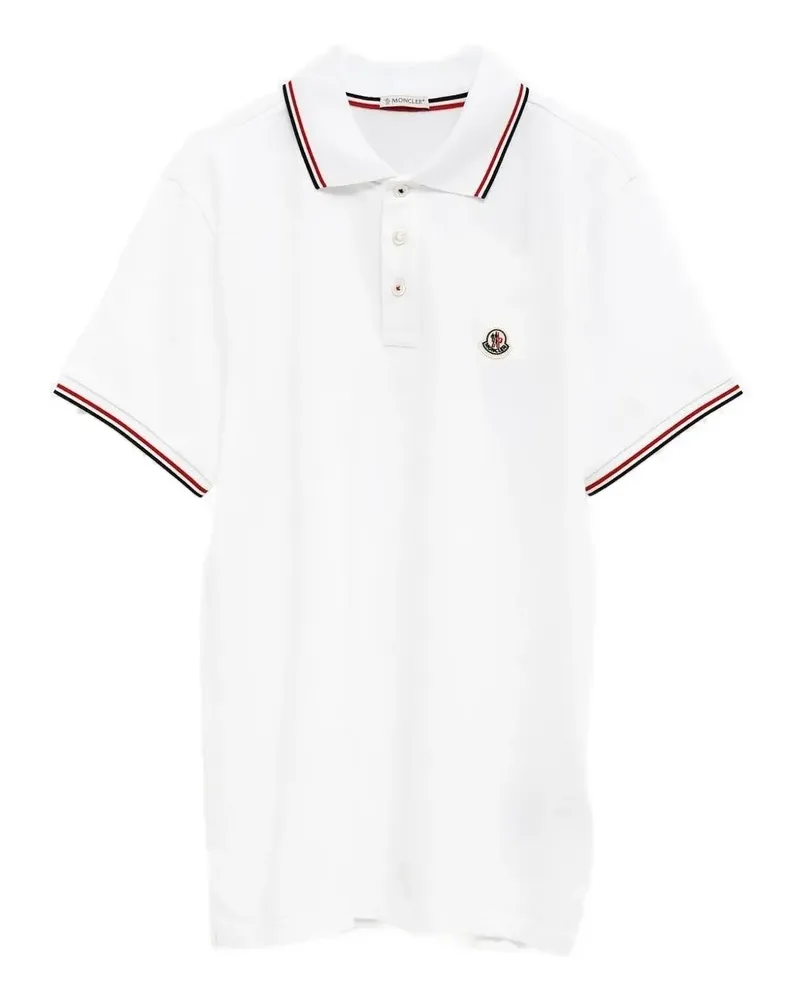 Moncler Poloshirt mit Logo-Patch - Weiß Weiß