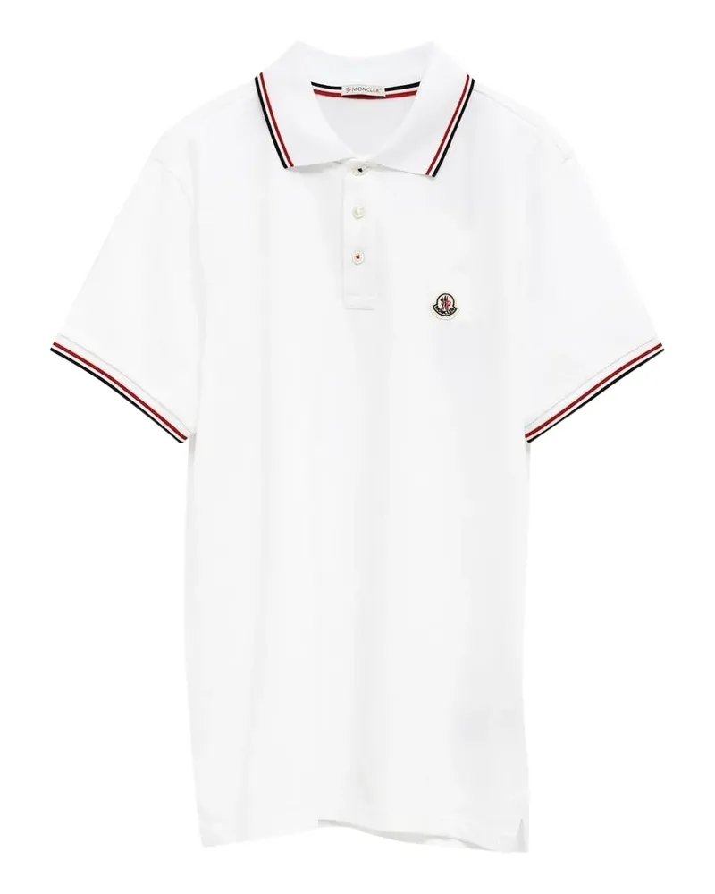 Moncler Poloshirt mit Logo-Patch - Weiß Weiß