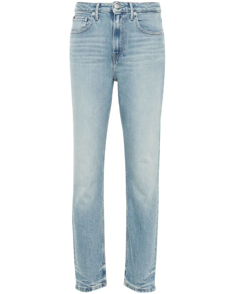 Tommy Hilfiger Schmale Jeans mit hohem Bund Blau