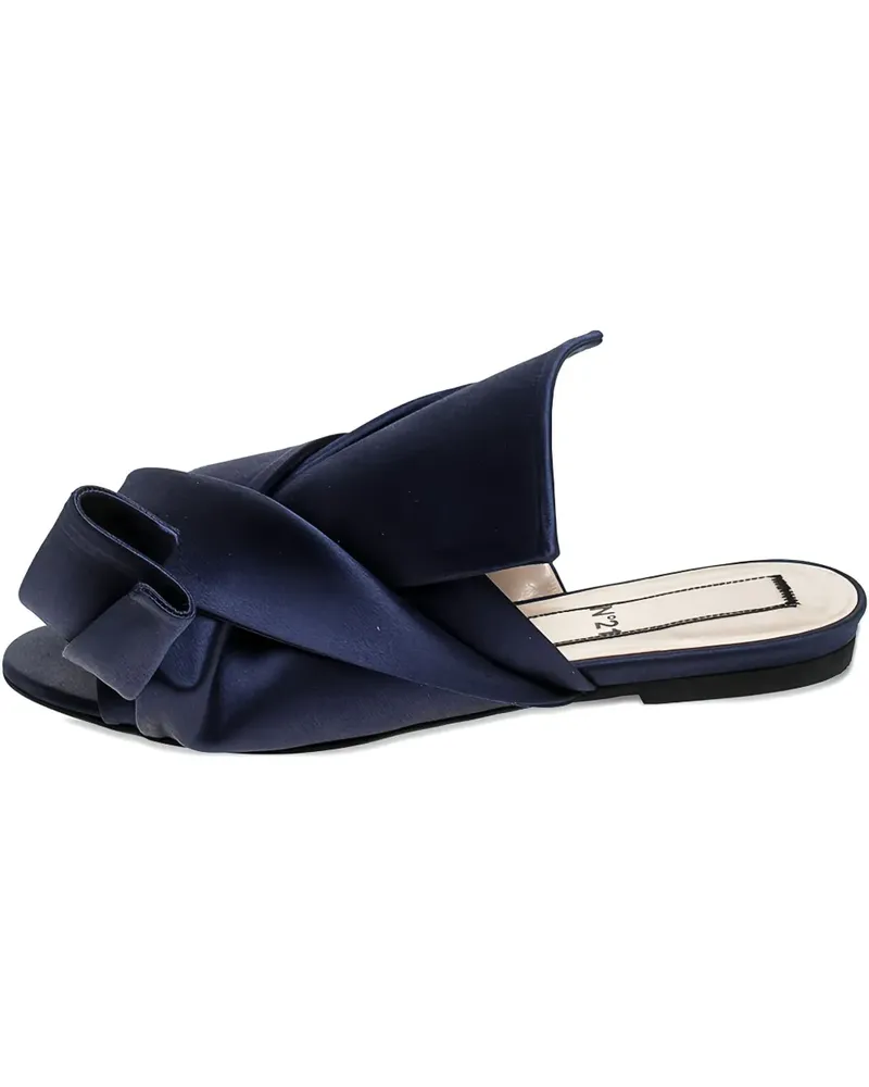 N° 21 Sandalen aus Satin mit Knotendetail - Blau Blau